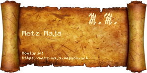 Metz Maja névjegykártya